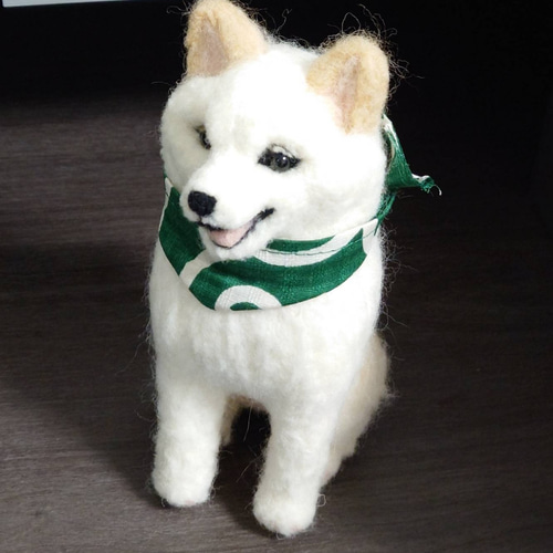 柴犬 羊毛 羊毛フェルト ハンドメイド 白柴 羊毛フェルト allenkuro48