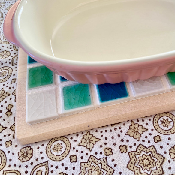 タイルの鍋敷き/グラタン皿敷き 2枚目の画像