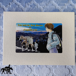 ファブリックパネル/長崎の夜景と対州馬/B5サイズ/ハンドクラフト 2枚目の画像