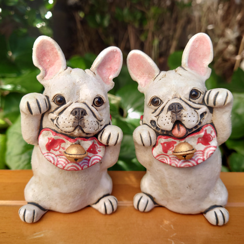 阿吽・招き犬☆フレンチブルドッグ その他置物 まりも工房 通販