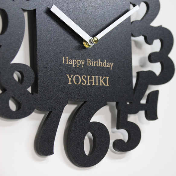 【名入れ・文字入れ】日本製・お祝い・贈り物・おしゃれ壁掛け時計① 3枚目の画像