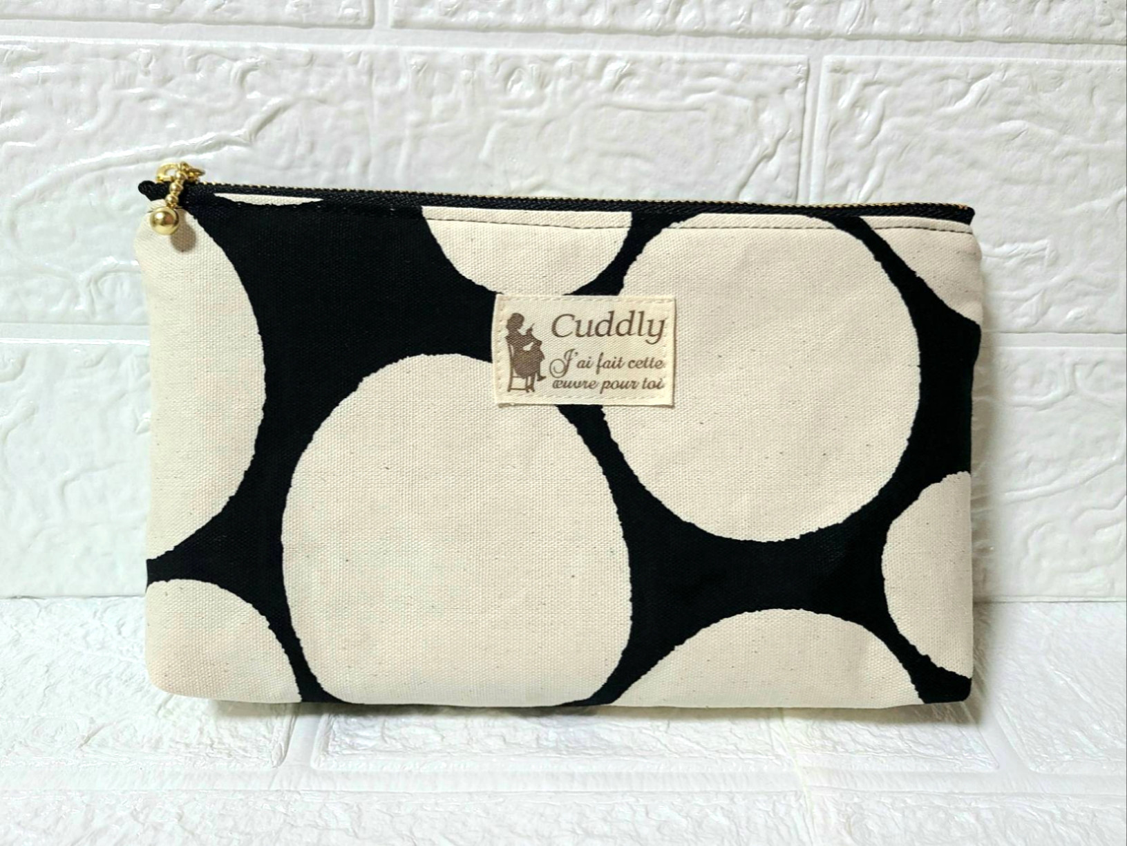 Ezviz - □受注製作□ドット柄20㎝ファスナーポーチ コスメポーチ  