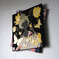 〈うたかた 金彩　枸橘〉着物　アートパネル 〈UTAKATA　Kinsai　KARATACHI〉 5枚目の画像