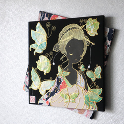 〈うたかた 金彩　杜松〉着物　アートパネル 〈UTAKATA　Kinsai　TOSHO〉 3枚目の画像