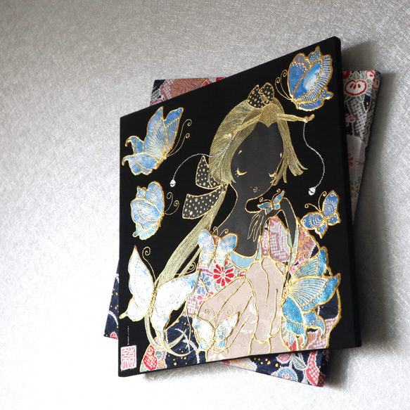 〈うたかた 金彩　伽羅〉着物　アートパネル 〈UTAKATA　Kinsai　KYARA〉 4枚目の画像