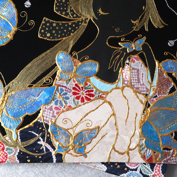 〈うたかた 金彩　伽羅〉着物　アートパネル 〈UTAKATA　Kinsai　KYARA〉 8枚目の画像