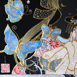 〈うたかた 金彩　伽羅〉着物　アートパネル 〈UTAKATA　Kinsai　KYARA〉 6枚目の画像