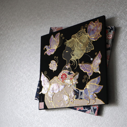 〈うたかた 金彩　睡蓮〉着物　アートパネル 〈UTAKATA　Kinsai　SUIREN〉 4枚目の画像