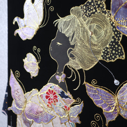 〈うたかた 金彩　睡蓮〉着物　アートパネル 〈UTAKATA　Kinsai　SUIREN〉 7枚目の画像