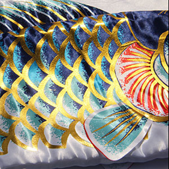 鯉のぼり こいのぼり 金箔 ミニ 鯉5匹 2m伸縮スタンド付 吹流し1.3m 特選 最高級鯉のぼり 金箔ぼかし撥水加工 17枚目の画像