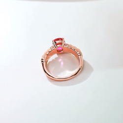 オーバル 人工ピンクトルマリン 人工マザーオブパール 高炭素ダイヤモンド キラキラ ゴージャス 指輪 リング カラフル 17枚目の画像