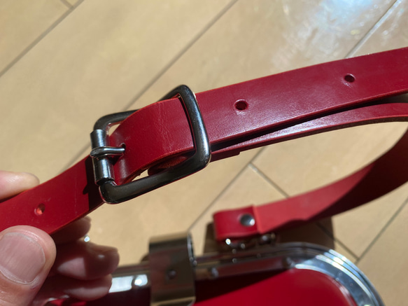 車掌　バッグ　カバン　イギリス製　ブライドルレザー　レッド　がま口 