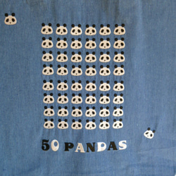 パンダ　５０個刺繍トートバック 6枚目の画像