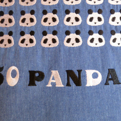 パンダ　５０個刺繍トートバック 4枚目の画像