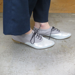 &lt;也可用作巴布奇人&gt; 橡膠高跟鞋，易於穿著且美觀的皮鞋/煙紫色 x 銀色 x 達爾馬提亞狗 第6張的照片