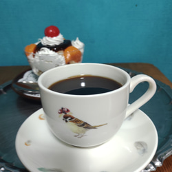 鳥のティーカップのコーヒー　食品サンプル 4枚目の画像