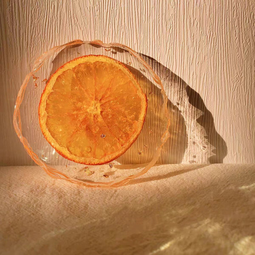 086 ハンドメイド・手芸 手作りオレンジ茶碗