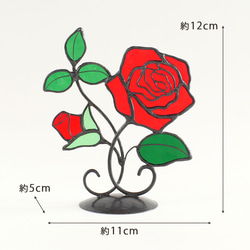 母の日に♪　赤いバラ（ステンドグラス・アンティーク仕上げ） 6枚目の画像