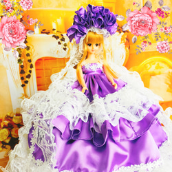 ジェニー　紫水晶　アメシスト　ハンドメイド服　ドール服　人形服　ドールドレス　♡YUKARI♡ 9枚目の画像