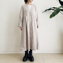 羽織ワンピース  * Rayon Linen Beige * 2枚目の画像