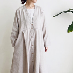 羽織ワンピース  * Rayon Linen Beige * 6枚目の画像