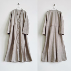 羽織ワンピース  * Rayon Linen Beige * 7枚目の画像