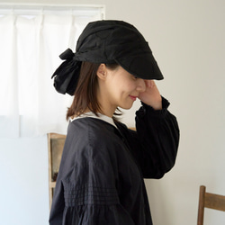 【可折疊可手洗】頭巾帽黑色BK黑色241-7-200 第8張的照片