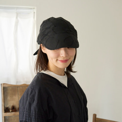 【可折疊可手洗】頭巾帽黑色BK黑色241-7-200 第10張的照片