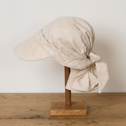 [可折疊、可手洗] 頭巾帽 天然米色 象牙色 241-7-200 第17張的照片