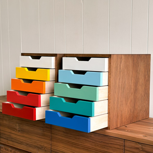 レトロレターケース《赤・青セット》 北欧 ビンテージ デスク収納