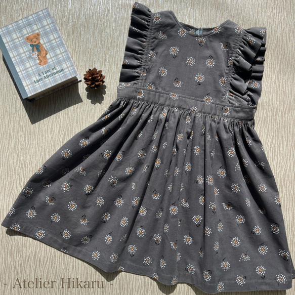 80cm＆100cm 2着！☆子供 重宝 ワンピース ベビー服 グレー ドレス