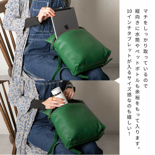 リュック レディース 本革 ダブルファスナー 大容量 リュックサック