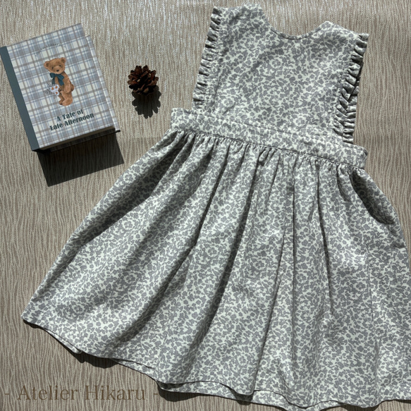ワンピース 白 コーデュロイ 子供服 100cm ハンドメイド