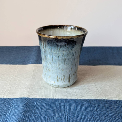 きれいなブルーのフリーカップ 酒津焼【手仕事 民藝 和 陶器】 湯呑み