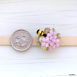 桜とミツバチの帯留め（Ｂ） 3枚目の画像