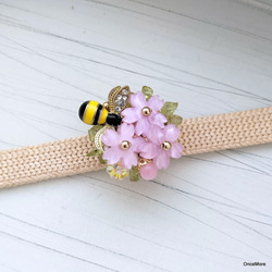 桜とミツバチの帯留め（Ｂ） 10枚目の画像