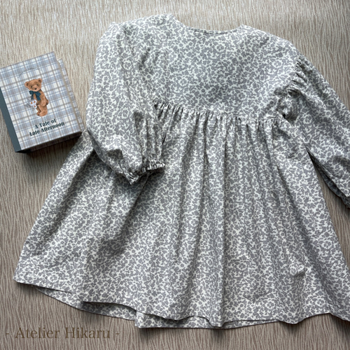 ワンピース 白 コーデュロイ 子供服 100cm ハンドメイド 長袖 春 夏 