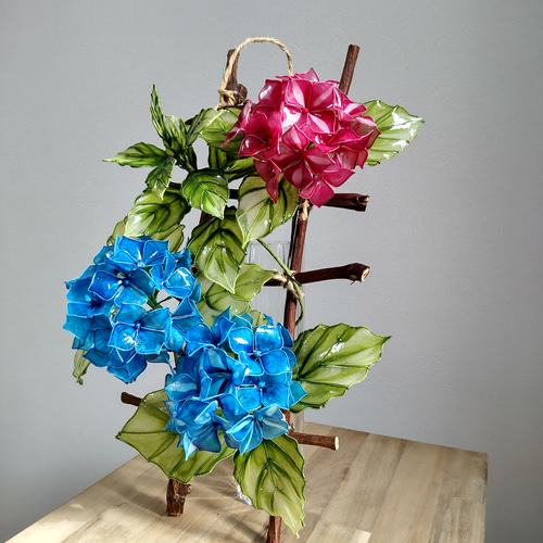 紫陽花♡壁飾り♡ディップアート♡アメリカンフラワー アート