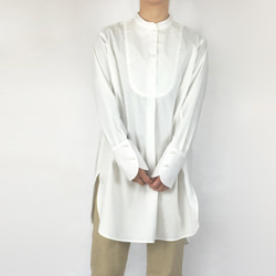 -日々のシャツ-   /  上質な日本製綿素材　/  オフホワイト 1枚目の画像