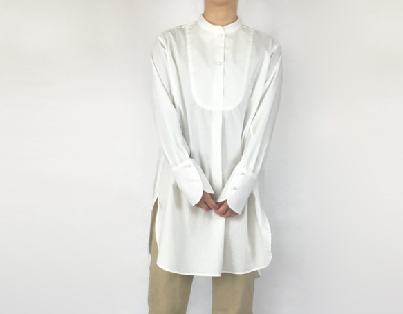 -日々のシャツ-   /  上質な日本製綿素材　/  オフホワイト 1枚目の画像