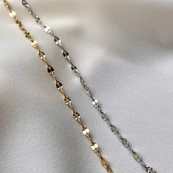 つけっぱなし！OK♪ 316L サージカルステンレス　 Y字 ペタルチェーン パール ネックレス　金属アレルギー対応　 10枚目の画像