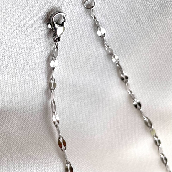 つけっぱなし！OK♪ 316L サージカルステンレス　 Y字 ペタルチェーン パール ネックレス　金属アレルギー対応　 11枚目の画像