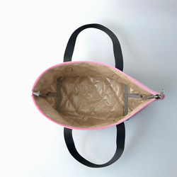 洗える保冷保温ランチバッグ(弁当袋)✨グレー&ピンク 5枚目の画像