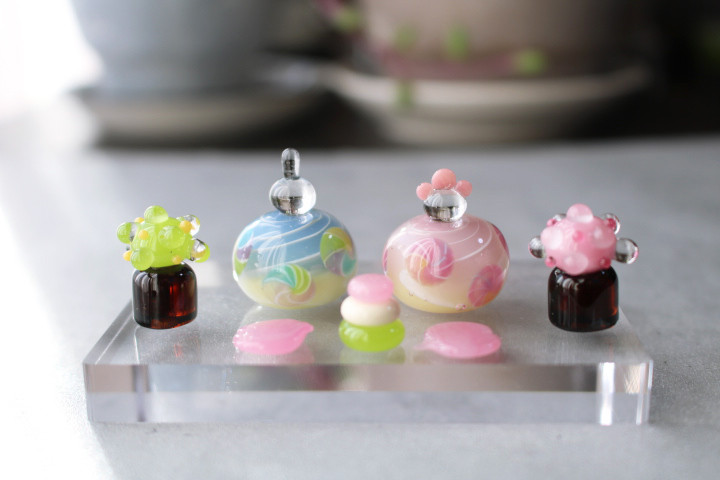 2024年ひな祭り 新作！とんぼ玉雛人形 ガラスの超ミニチュアひな人形⑧