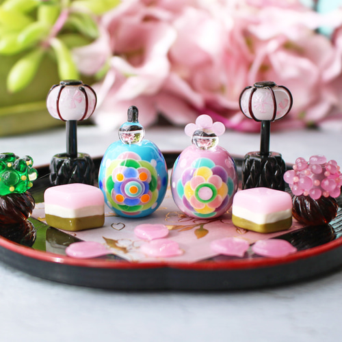 ひな祭りセール3/3まで2026年ひな祭り⭐︎とんぼ玉ひな人形 ガラスの