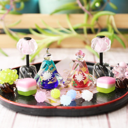 ひな祭り ガラス製飾り 2個セット 64b01fee279ed76e306941dcede478