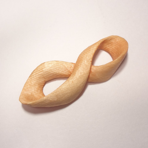 木彫刻 アート 『 メビウスの輪 』 抽象 オリジナル オブジェ
