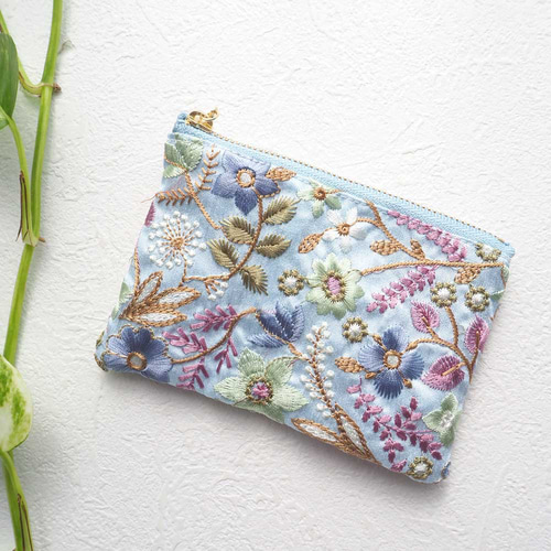 インド刺繍リボンの春色ポーチ ポーチ Floopa 通販 17339101