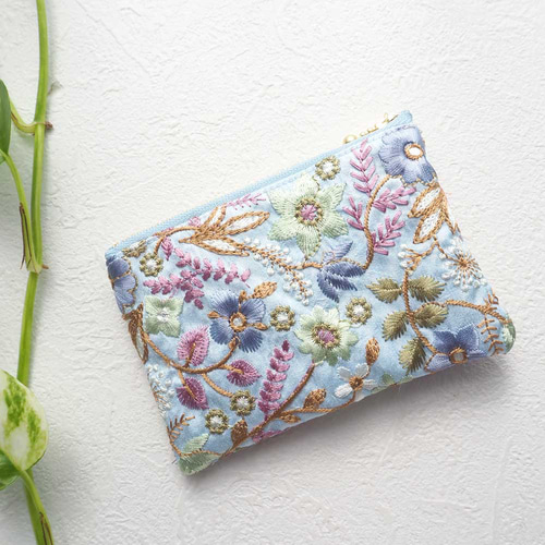 インド刺繍リボンの春色ポーチ ポーチ Floopa 通販 17339101｜Creema