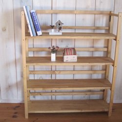 1分で道具無し折り畳式本棚シリーズの幅80㎝（ 棚間隔広めタイプ） 2枚目の画像